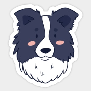 Cute border collie face Sticker